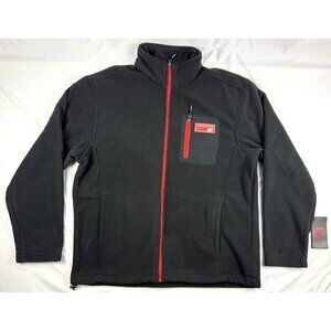 NWT New Balance Fleece Full Zip Jacket Zip Pocket Black / Red Men's Size XL